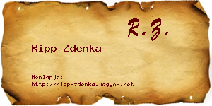 Ripp Zdenka névjegykártya